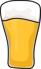 Beer glass on white background. Vector illustration.