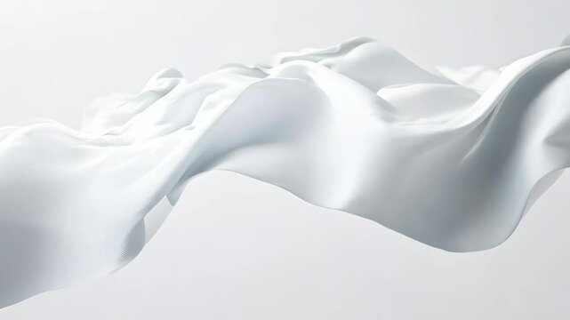 Fluttering white silk cloth