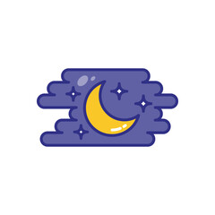 Night Sky vector icon stock illustration
