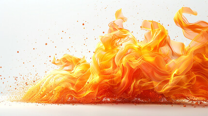 Dynamic orange and yellow flames swirling gracefully in an abstract display