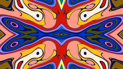 Abstract colorful psychedelic mandala kaleidoscope background pattern for a summer music festival
