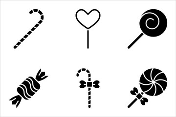 Naklejka premium Set of Candy icon symbol. vector illustration on white background