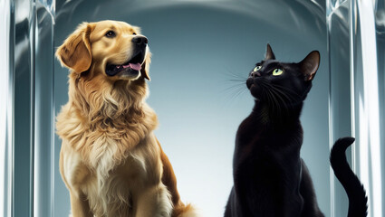 Fototapeta premium cat and dog