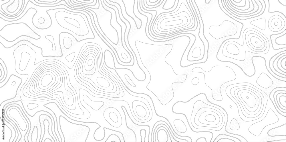 Poster ocean topographic line map with curvy wave isolines vector illustration. abstract topographic contou
