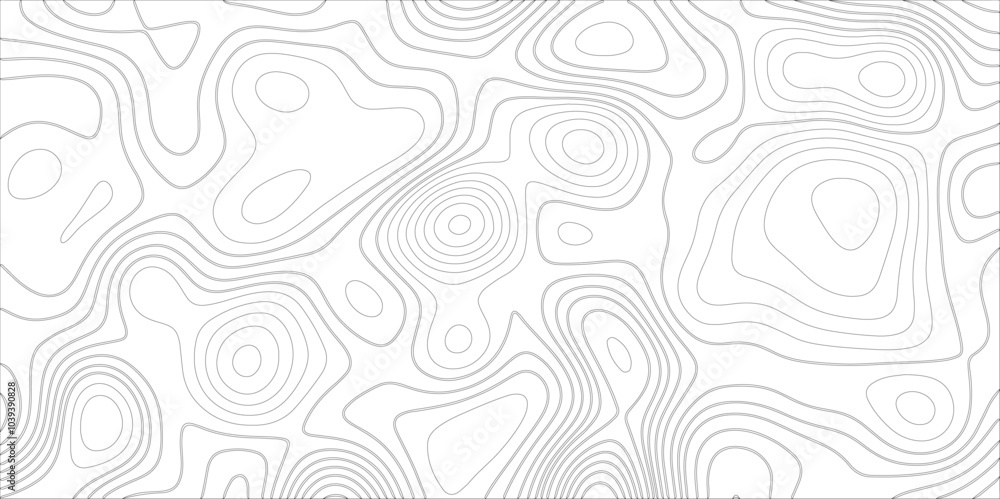 Poster ocean topographic line map with curvy wave isolines vector illustration. abstract topographic contou