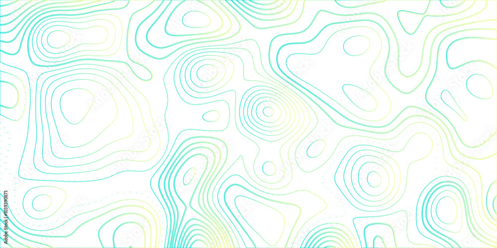 Poster abstract white colorful gradient topographic line map background. contour elevation topographic and 