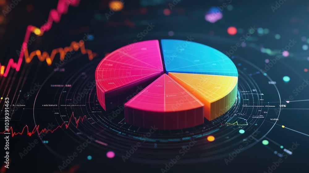 Poster Colorful Pie Chart Representation of Data Analysis