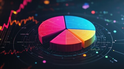 Colorful Pie Chart Representation of Data Analysis
