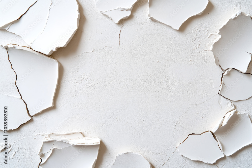 Poster white abstract texture on aged concrete floor, showcasing grunge elements and intricate patterns, id