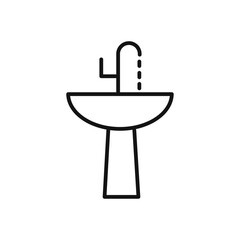 Bathroom icon Thin line art isolated