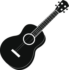 Fototapeta premium ukulele silhouette vector illustration white background 