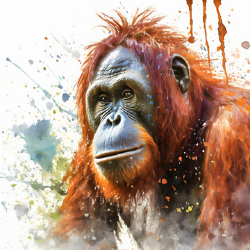 Lively orangutan