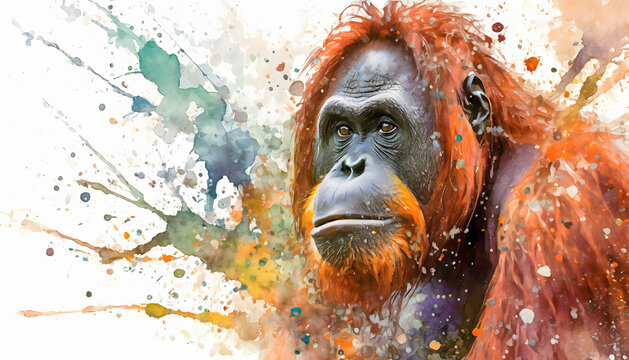 Lively orangutan