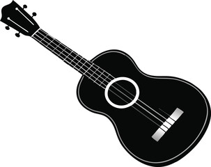 Obraz premium ukulele silhouette vector illustration white background 