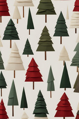set of Christmas trees