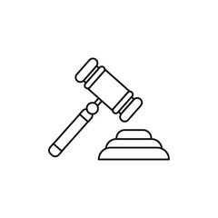 Gavel icon Thin line art isolated