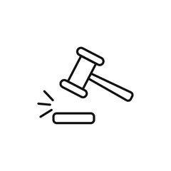 Gavel icon Thin line art isolated