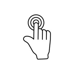 Hand pointer icon Thin line art isolated
