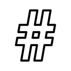 Hashtag icon Thin line art isolated