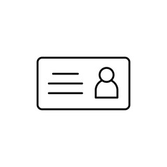 Identity card icon Thin line art isolated