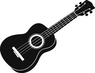 ukulele silhouette vector illustration white background 