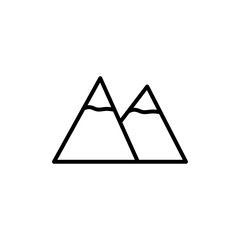 Mountain icon Thin line art isolated