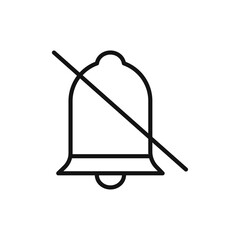Notification off icon Thin line art isolated