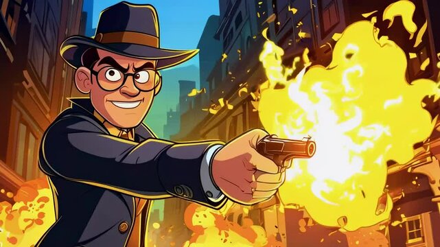 Cartoon A Detective with Magical Powers Fights Evil
