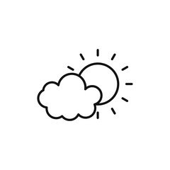 Partially cloudy icon Thin line art isolated