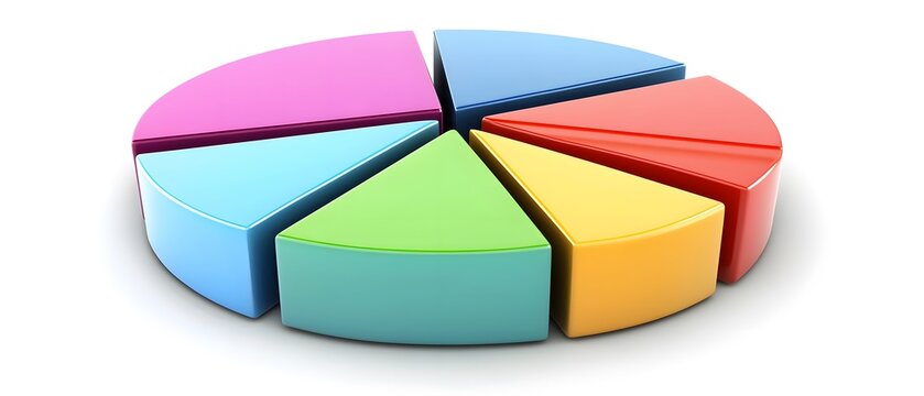 Colorful pie chart representing data distribution and analysis for reports and presentations.