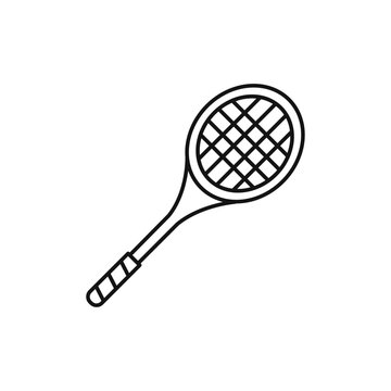 recommend clip art: Racket icon Thin line art isolated