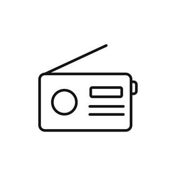 recommend clip art: Radio icon Thin line art isolated