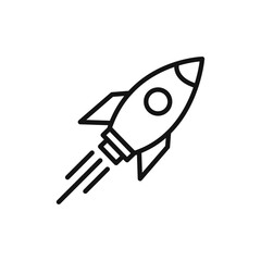 Rocket icon Thin line art isolated