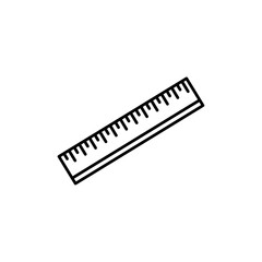 Ruler icon Thin line art isolated