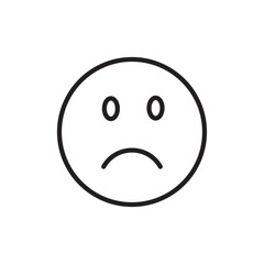 Sad icon Thin line art isolated