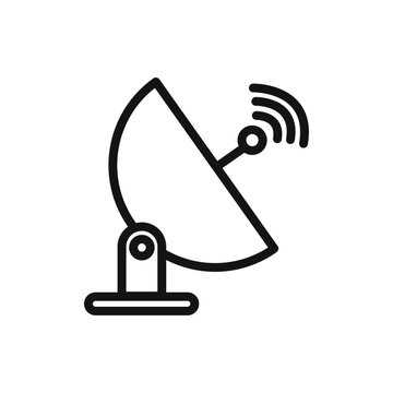 recommend clip art: Satellite icon Thin line art isolated