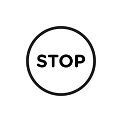 Stop icon Thin line art isolated