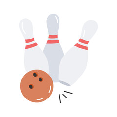 Bowling ball and pins for fun and competitive indoor games