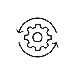 System update icon Thin line art isolated