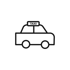 Taxi icon Thin line art isolated