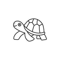 Tortoise icon Thin line art isolated