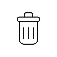 Trash Bin icon Thin line art isolated