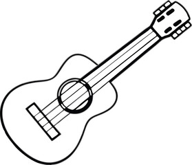 ukulele silhouette vector illustration white background 