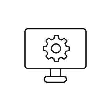 recommend clip art: Web development icon Thin line art isolated