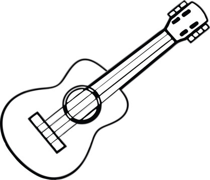 ukulele silhouette vector illustration white background 