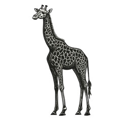 Naklejka premium Giraffe Silhouette Illustration.