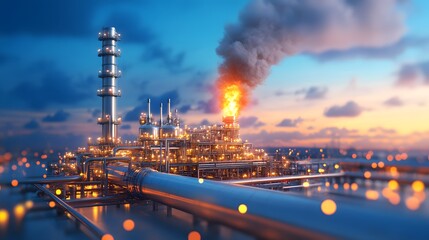 Fototapeta premium Industrial sunset