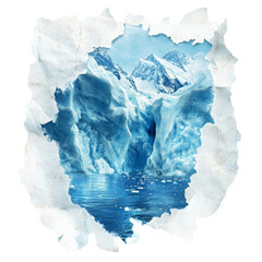 Obraz premium Frozen Mountains Through Torn Paper.