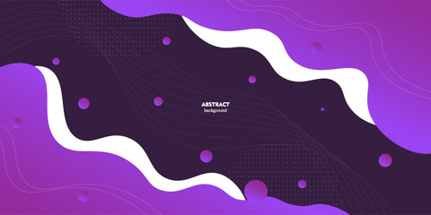 Dynamic purple textured background fluid design in 3D style with wavy orange colors.