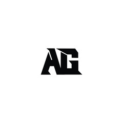 Fototapeta premium AG monogram logo design letter text name symbol monochrome logotype alphabet character simple logo